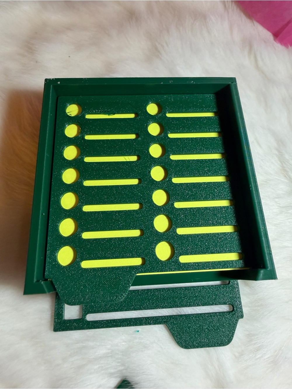Green and Yellow Plastic Organizer Tray